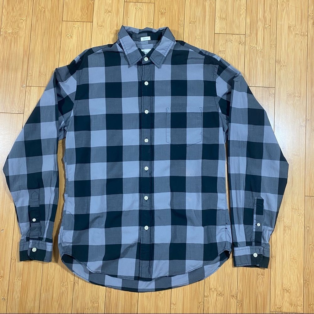 Long Sleeve Button Down Dress Shirt - Black & Gray Buffalo Plaid - J Crew